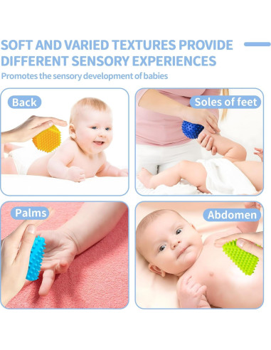 Juguetes Montessori ROHSCE - 6 Pelotas Sensoriales para Bebés