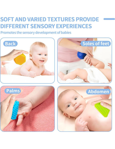 Juguetes Montessori ROHSCE - 6 Pelotas Sensoriales para Bebés
