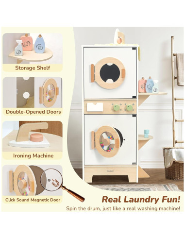 Juego de Lavadora y Secadora de Madera PairPear 10 Piezas
