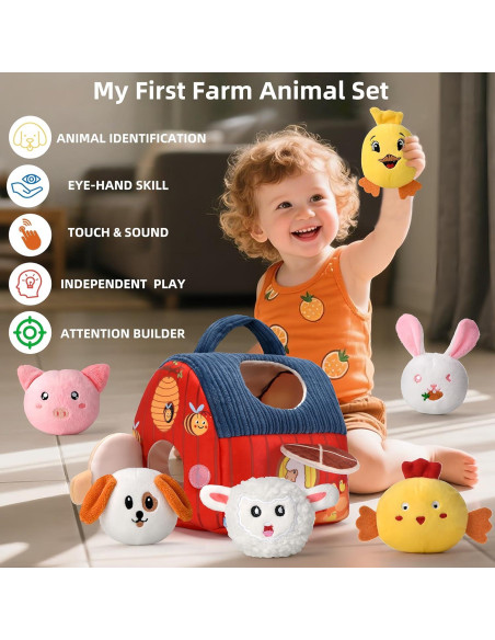 Set de Juguetes de Granja Montessori Alsatic para Bebés 6-12 Meses