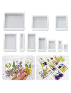 Kit de Moldes de Silicona ResinWorld 10 Tamaños para Resina