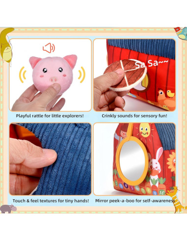 Set de Juguetes de Granja Montessori Alsatic para Bebés 6-12 Meses