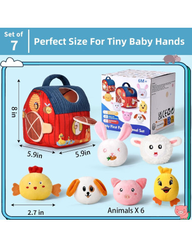 Set de Juguetes de Granja Montessori Alsatic para Bebés 6-12 Meses