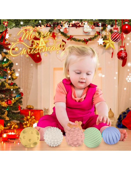 Juego Sensorial Montessori ROHSCE - 6 Pelotas y Sonajero