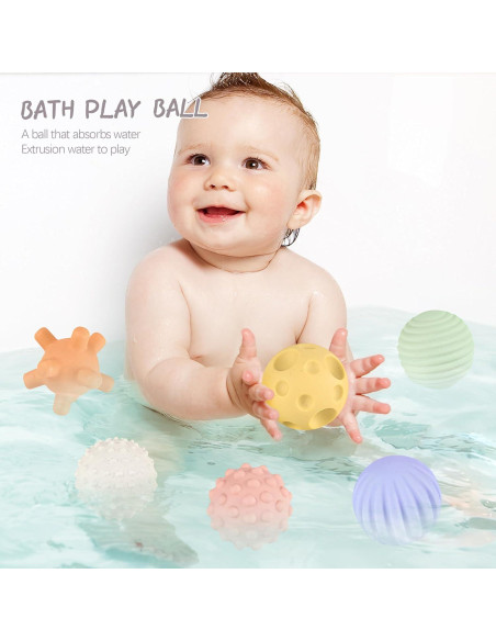 Juego Sensorial Montessori ROHSCE - 6 Pelotas y Sonajero