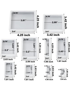 Kit de Moldes de Silicona ResinWorld 10 Tamaños para Resina 2