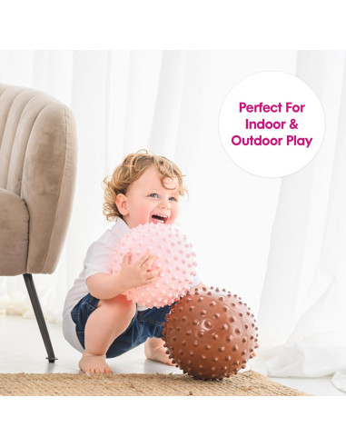 Bola Sensorial Edushape 18 cm Boho Chic Rosa para Bebés