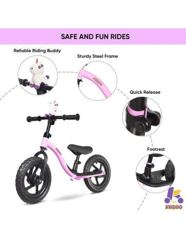 Bicicleta de Equilibrio KRIDDO para Niños 2 a 5 Años Púrpura