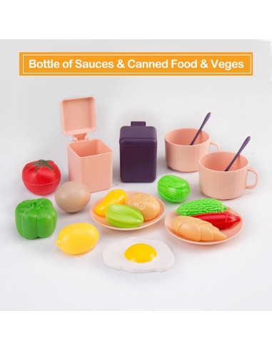 Juego de Cocina para Niños 56 Piezas Bruvoalon Rosa