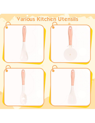 Juego de Cocina para Niños 56 Piezas Bruvoalon Rosa