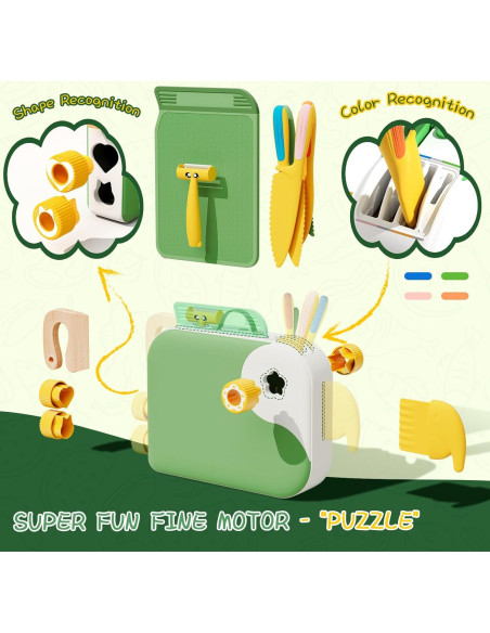 Set de Cuchillos Montessori para Niños - Verde, 14 Piezas