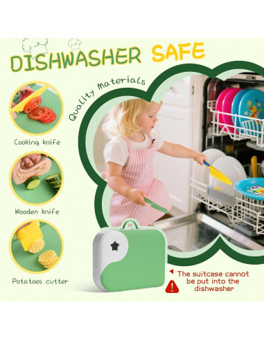 Set de Cuchillos Montessori para Niños - Verde, 14 Piezas