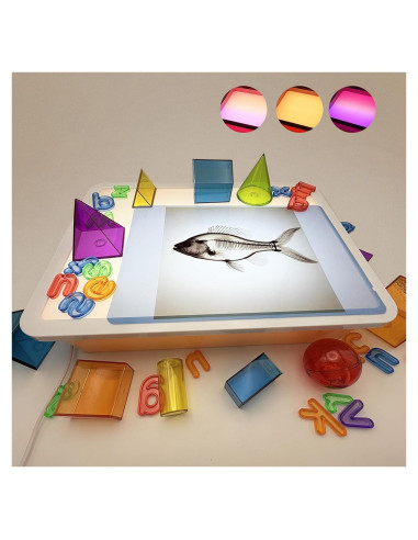 Mesa de Luz para Niños Yichushisu Naranja 40.64 cm LED 10 Niveles