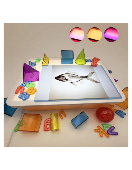 Mesa de Luz para Niños Yichushisu Naranja 40.64 cm LED 10 Niveles