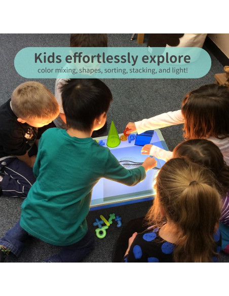 Mesa de Luz para Niños Yichushisu Naranja 40.64 cm LED 10 Niveles