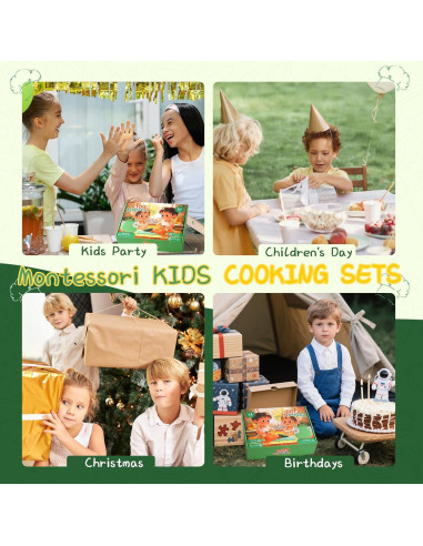 Set de Cuchillos Montessori para Niños - Verde, 14 Piezas