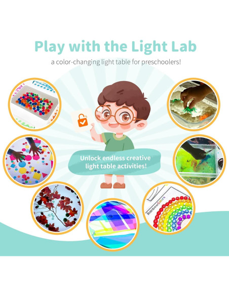 Mesa de Luz para Niños Yichushisu Naranja 40.64 cm LED 10 Niveles