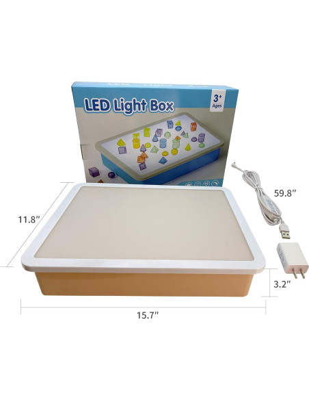 Mesa de Luz para Niños Yichushisu Naranja 40.64 cm LED 10 Niveles