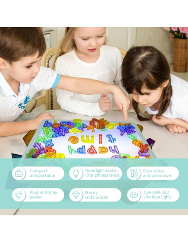 Mesa de Luz para Niños Yichushisu Naranja 40.64 cm LED 10 Niveles