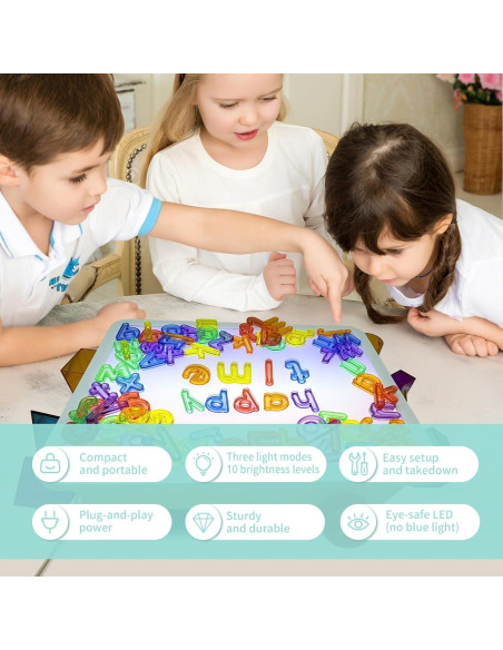 Mesa de Luz para Niños Yichushisu Naranja 40.64 cm LED 10 Niveles