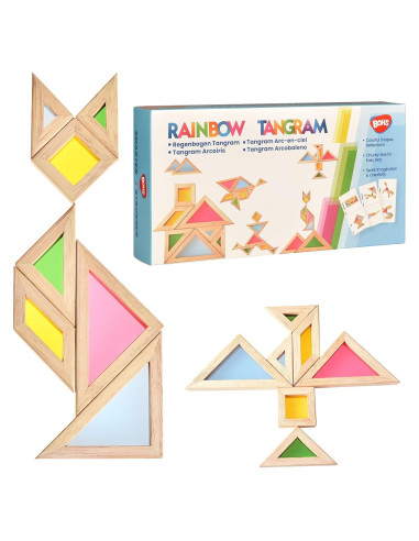 Tangram Translúcido BOHS para Mesa de Luz - 7 Piezas - 2.54 cm