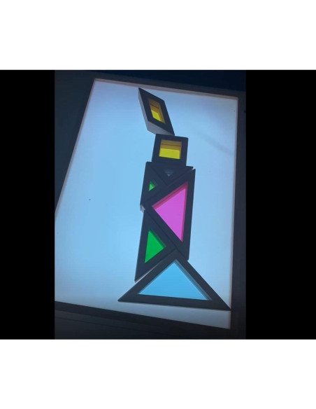 Tangram Translúcido BOHS para Mesa de Luz - 7 Piezas - 2.54 cm