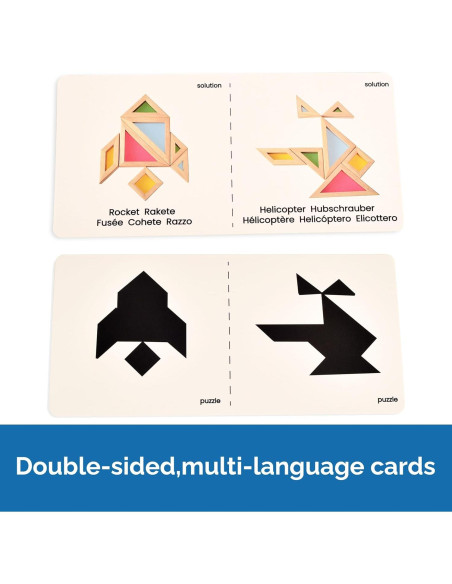 Tangram Translúcido BOHS para Mesa de Luz - 7 Piezas - 2.54 cm