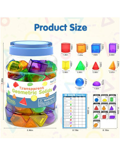 60 Piezas Formas 3D Geométricas Transparentes Yunhe 2