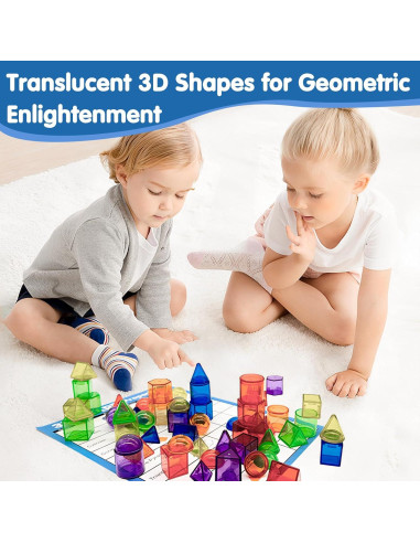 60 Piezas Formas 3D Geométricas Transparentes Yunhe