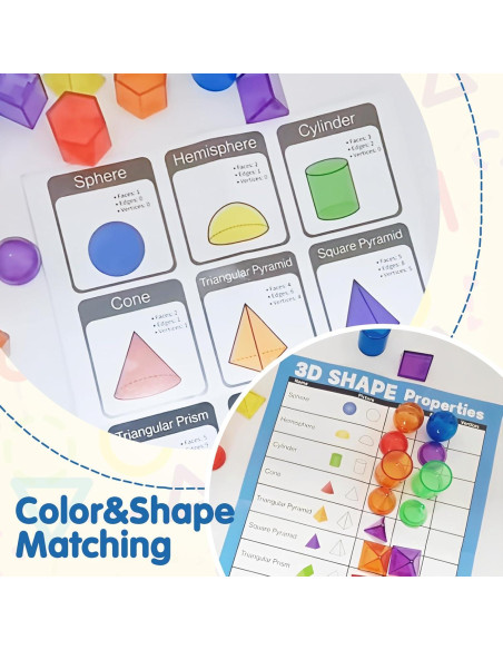 60 Piezas Formas 3D Geométricas Transparentes Yunhe