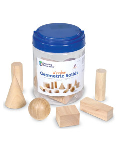 Conjunto de 12 Sólidos Geométricos de Madera Recursos de Aprendizaje