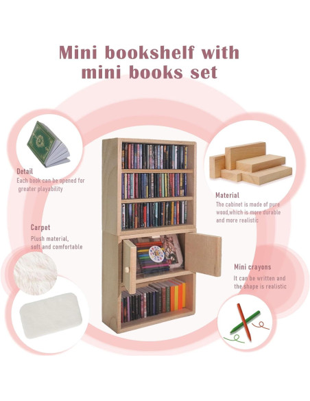 Juego de estanterías miniatura KIMO para casa de muñecas 1:12