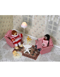 Juego de Muebles para Casa de Muñecas iLAND 1:12 Sofás y Mesa 2