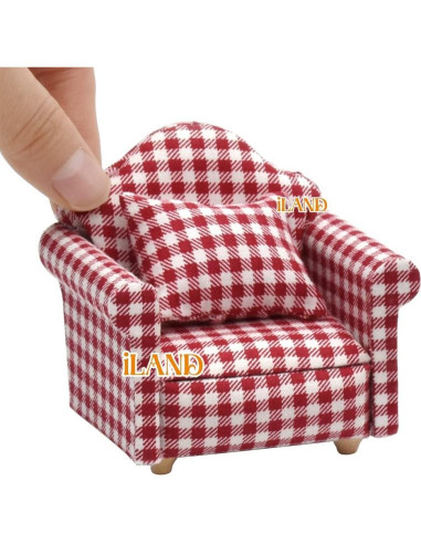 Juego de Muebles para Casa de Muñecas iLAND 1:12 Sofás y Mesa