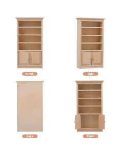 Estantería Miniatura de Madera Toyvian 15.8x8.7x3.4 cm 2