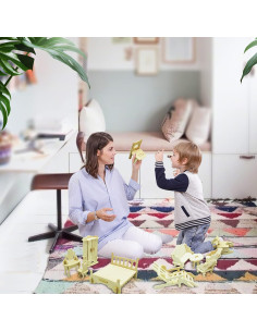 Juego de Muebles de Casa de Muñecas Hotmisu 34 Piezas Madera 2