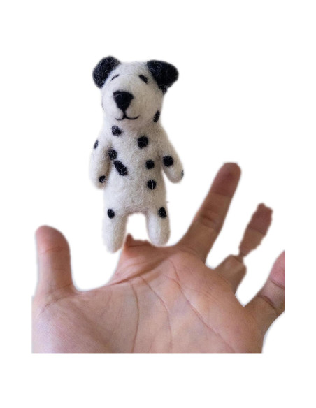 Títere de dedo Dálmata de fieltro Ganapati Crafts 10 cm