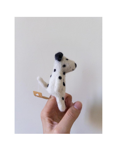 Títere de dedo Dálmata de fieltro Ganapati Crafts 10 cm