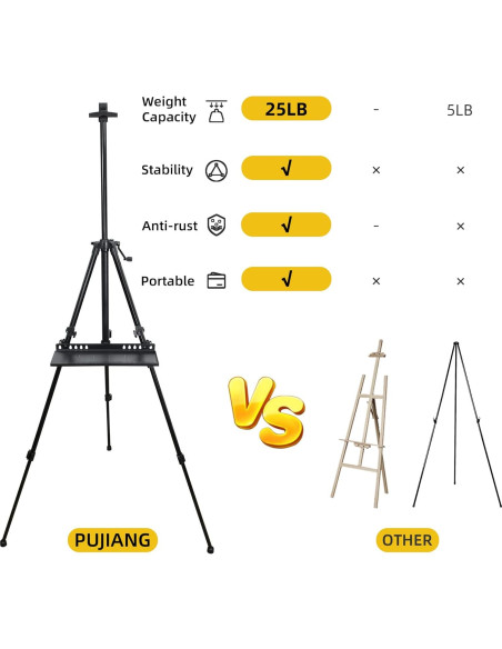 Caballete de Arte PUJIANG Ajustable 50.8-154.9 cm con Bolsa