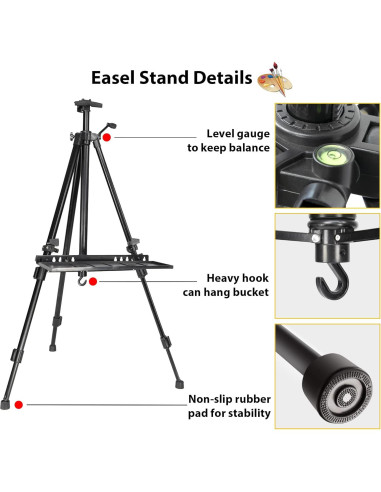 Caballete de Arte PUJIANG Ajustable 50.8-154.9 cm con Bolsa