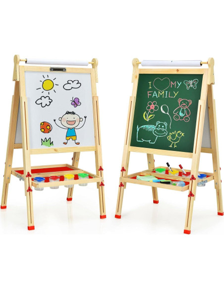 Caballete de Arte EAQ para Niños Ajustable 3 en 1 Madera