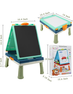 Caballete de Dibujo Plegable Ruikytech Azul con Accesorios 2