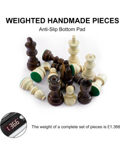 Piezas de Ajedrez de Madera LEAP 32 Piezas con 2 Reinas Extra 2