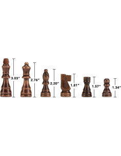 Piezas de Ajedrez Magnéticas de Madera AMEROUS 7.69 cm 2