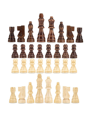 Piezas de Ajedrez Magnéticas de Madera AMEROUS 7.69 cm