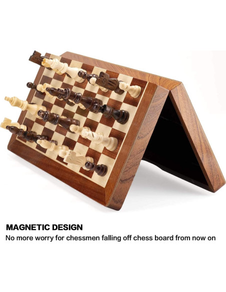 Piezas de Ajedrez Magnéticas de Madera AMEROUS 7.69 cm