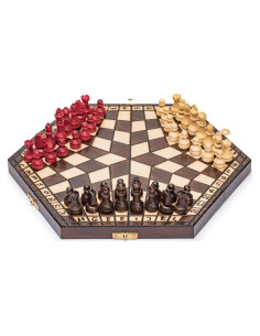 Ajedrez de Madera para 3 Jugadores Sunrise - 30.48 cm