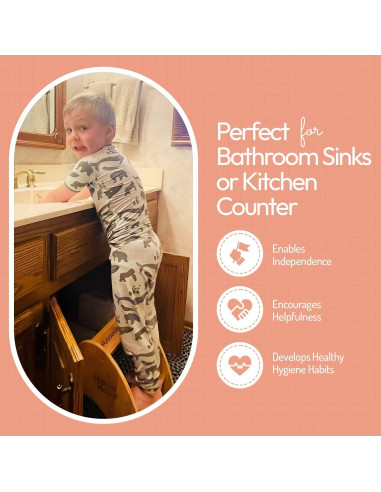 Taburete Plegable Hidden Helper para Niños de Madera 2 Pasos