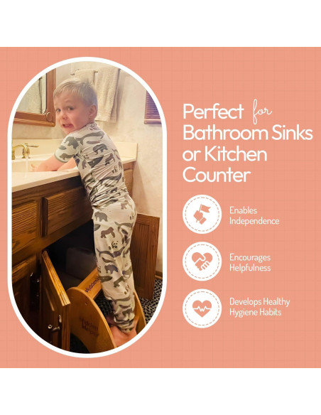 Taburete Plegable Hidden Helper para Niños de Madera 2 Pasos