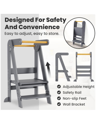 Torre de Cocina Plegable Creativia para Niños Pequeños 3 Alturas